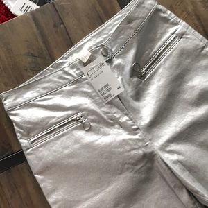 NWT H&M sassy Silver skinny pant size 8
